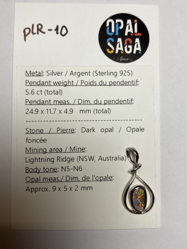Pendentif en opale foncée pLR-10 – Image 2