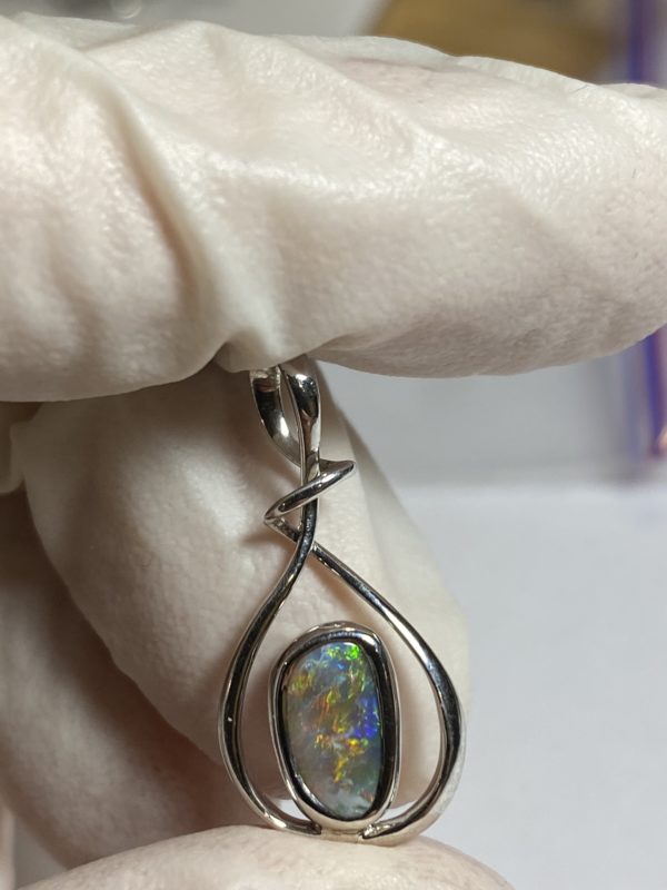 Pendentif en opale foncée pLR-10 – Image 3