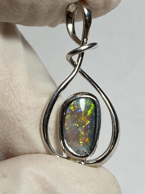 Pendentif en opale foncée pLR-10 – Image 11