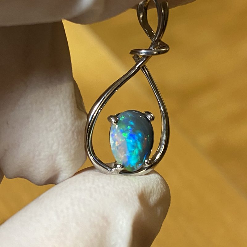 Pendentif en Opale crystale foncée PendLR-09