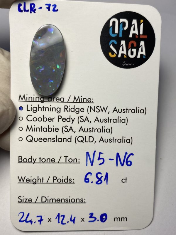 Opale australienne de Lightning Ridge de 6.81 ct (cLR-72) – Image 2