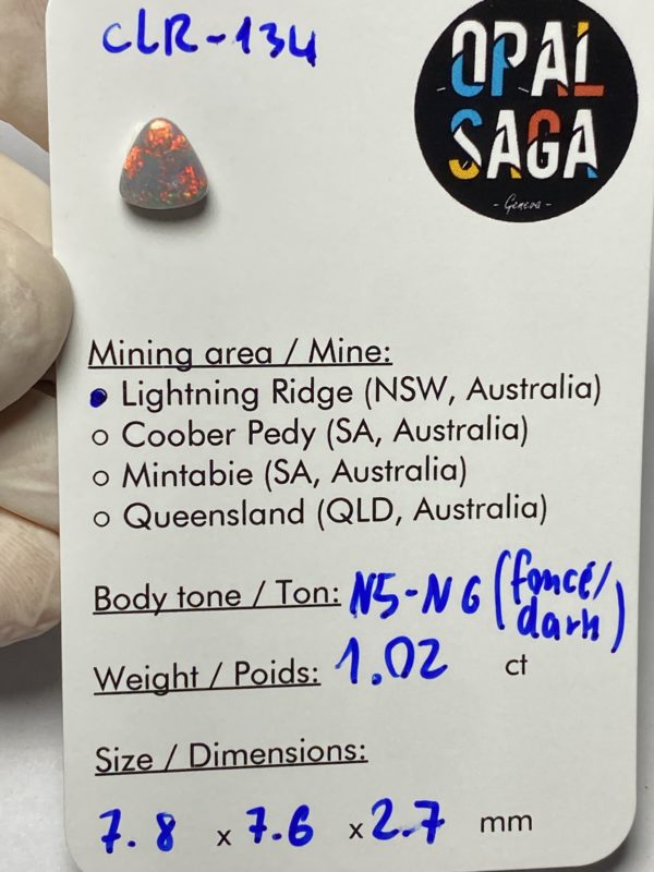 Opale australienne de Lightning Ridge de 1.02 ct (cLR-134) – Image 2