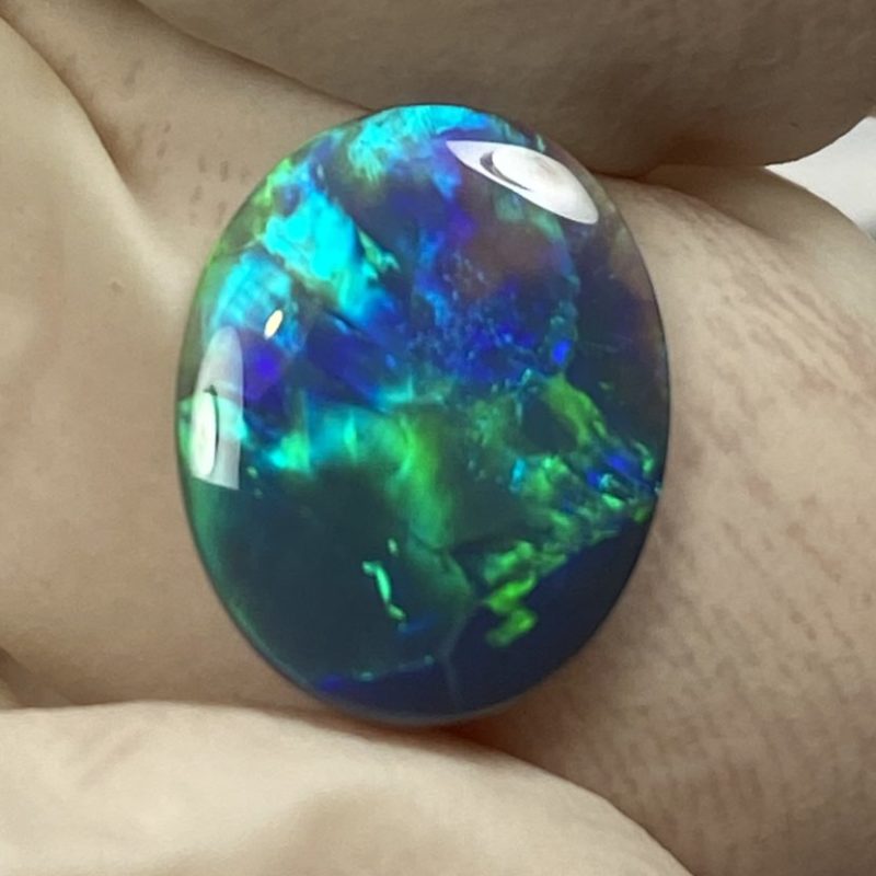 Opale noire australienne de Lightning Ridge de 1.2 ct (cLR-156)