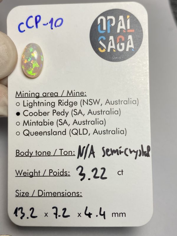 Opale australienne de Coober Pedy de 3.22 ct (cCP-10) – Image 2