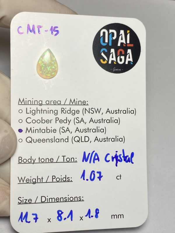 Opale australienne de Mintabie de 1.07 ct (cMT-15) – Image 2