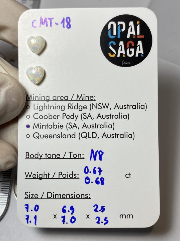 Paire d'opales australiennes de Mintabie de 1.35 ct au total (cMT-18) – Image 5
