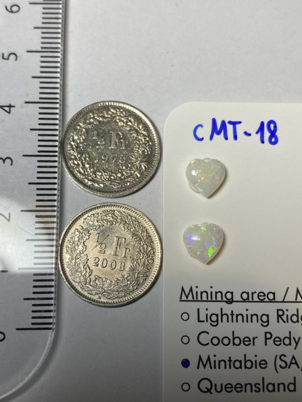 Paire d'opales australiennes de Mintabie de 1.35 ct au total (cMT-18) – Image 4