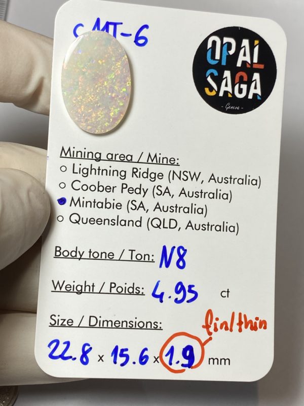 Opale australienne de Mintabie de 4.95 ct (cMT-6) – Image 9