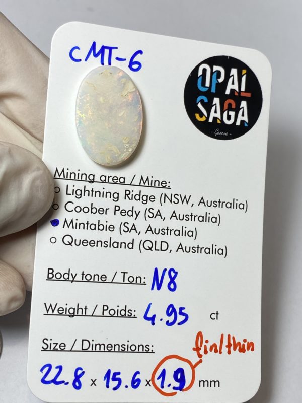 Opale australienne de Mintabie de 4.95 ct (cMT-6) – Image 3