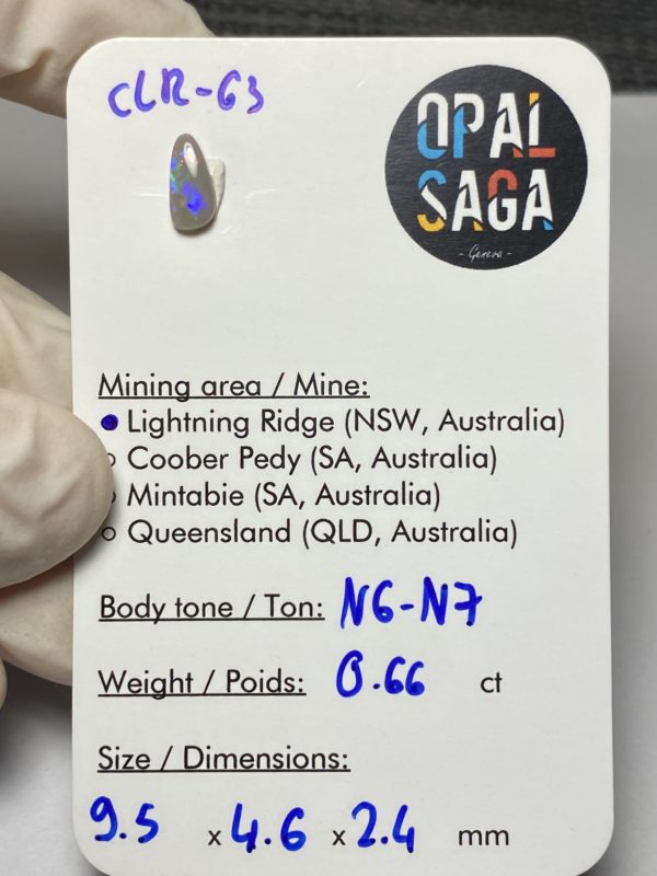Opale australienne de Lightning Ridge de 0.66 ct (cLR-63) – Image 2