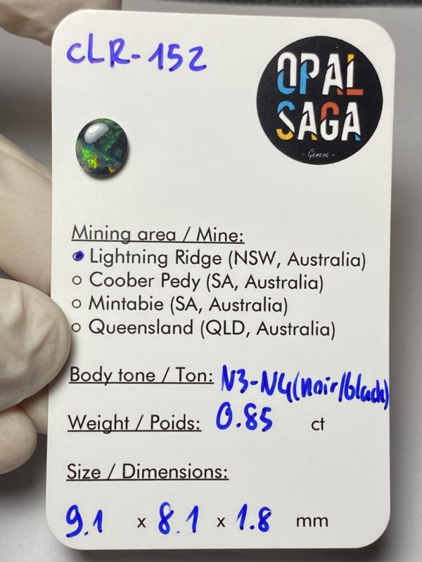 Opale australienne de Lightning Ridge de 0.85 ct (cLR-152) – Image 2