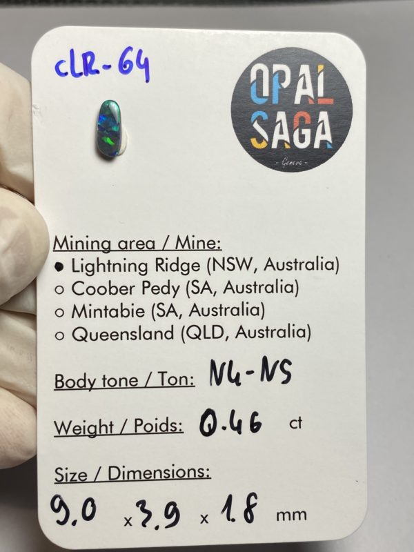Opale australienne de Lightning Ridge de 0.46 ct (cLR-64) – Image 2