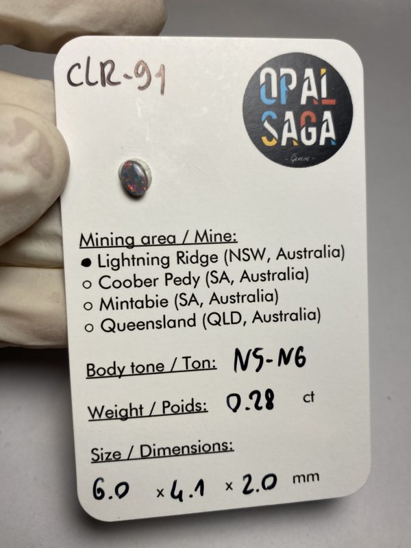 Opale australienne de Lightning Ridge de 0.28 ct (cLR-91) – Image 2
