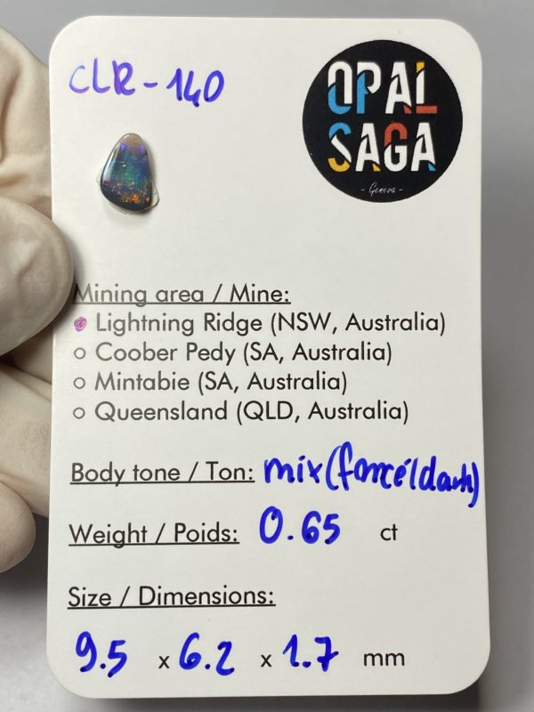 Opale australienne de Lightning Ridge de 0.65 ct (cLR-140) – Image 2