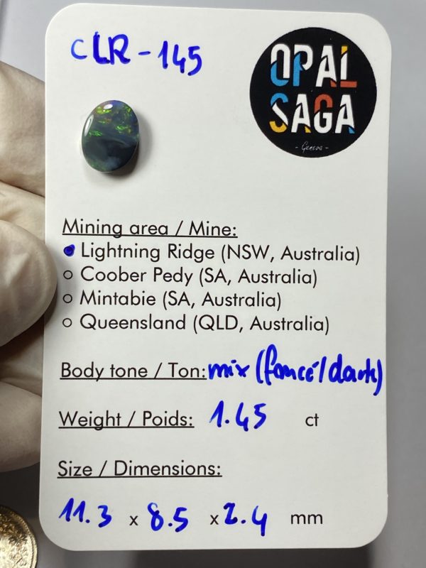 Opale australienne de Lightning Ridge de 1.45 ct (cLR-145) – Image 2