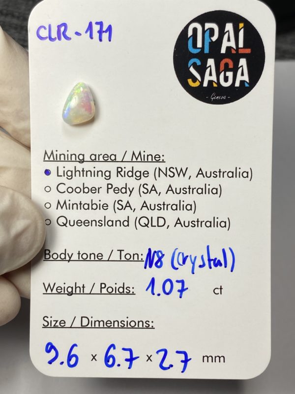 Opale australienne de Lightning Ridge de 1.07 ct (cLR-171) – Image 2