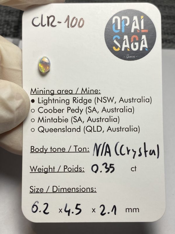 Opale australienne de Lightning Ridge de 0.35 ct (cLR-100) – Image 2
