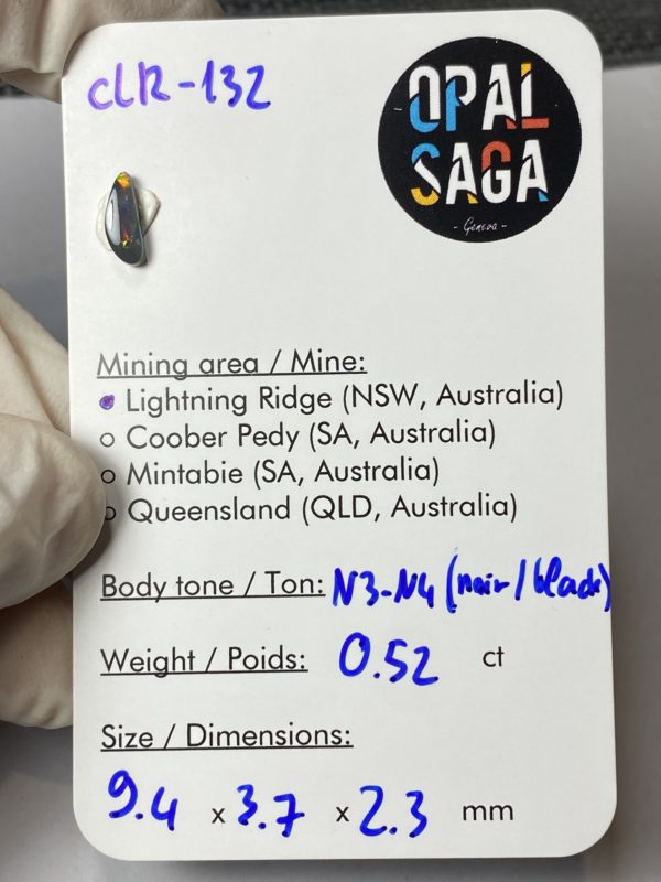 Opale australienne de Lightning Ridge de 0.52 ct (cLR-132)) – Image 2