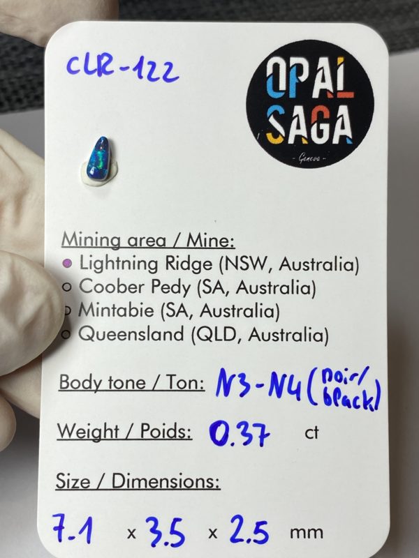 Opale australienne de Lightning Ridge de 0.37 ct (cLR-122) – Image 2