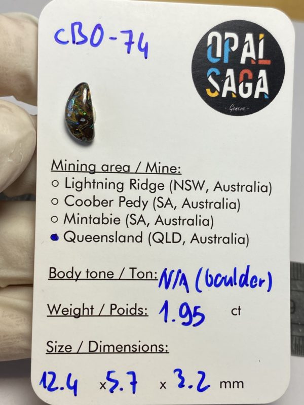 Opale boulder australienne de 1.95 ct (cBO-74) – Image 3