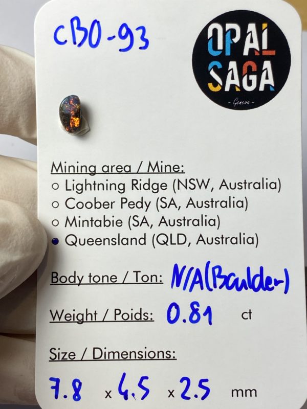 Opale boulder australienne de 0.81 ct (cBO-93) – Image 3