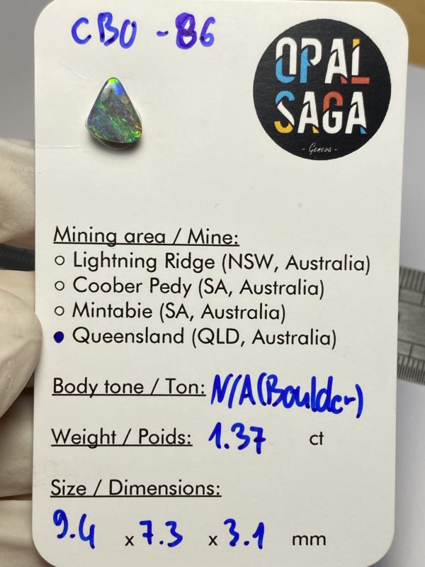 Opale boulder australienne de 1.37 ct (cBO-86) – Image 3
