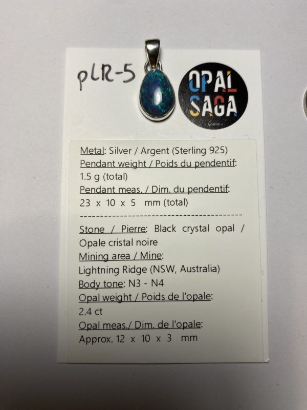 Pendentif en opale noire (pLR-5) – Image 15