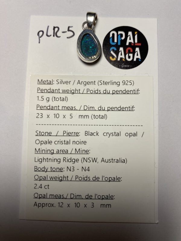 Pendentif en opale noire (pLR-5) – Image 4
