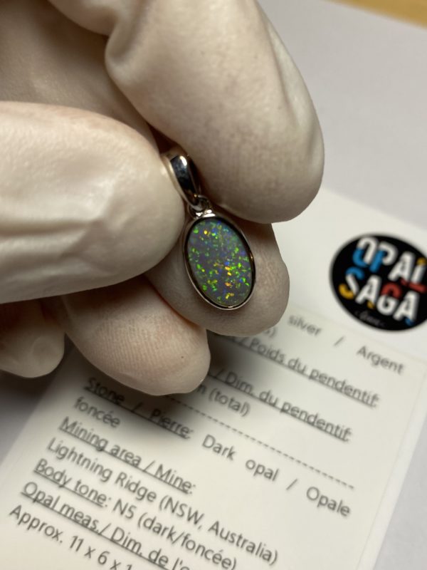 Pendentif en opale foncée (pLR-12) – Image 14
