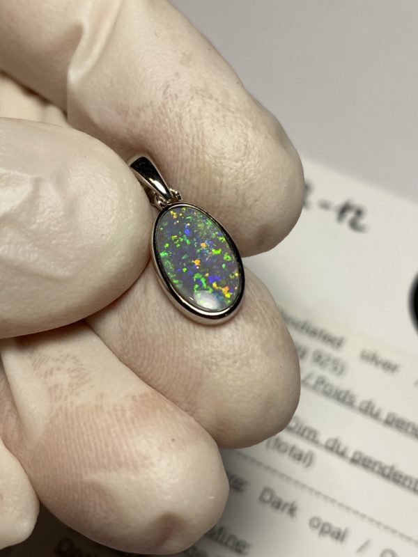 Pendentif en opale foncée (pLR-12) – Image 13
