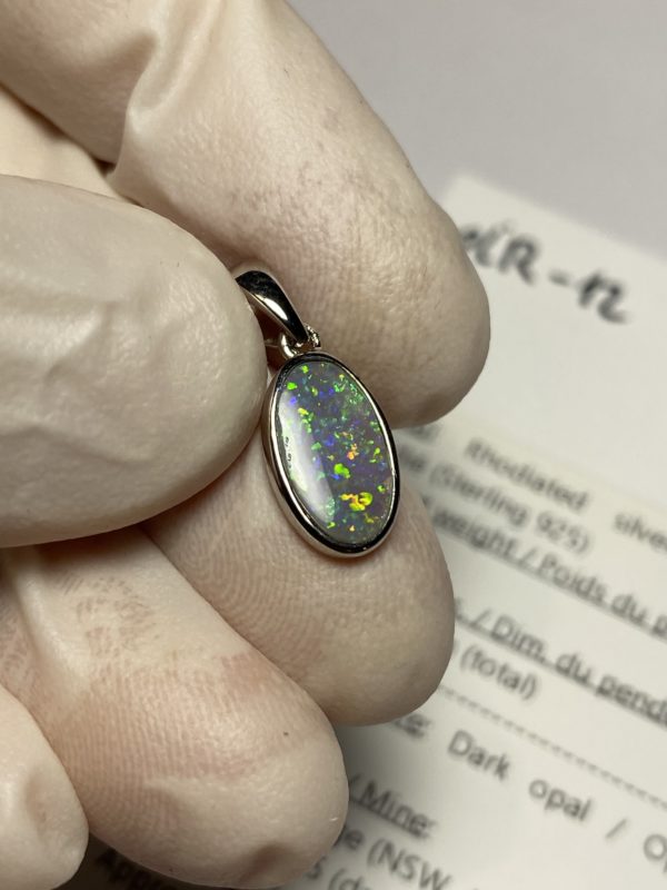Pendentif en opale foncée (pLR-12) – Image 11