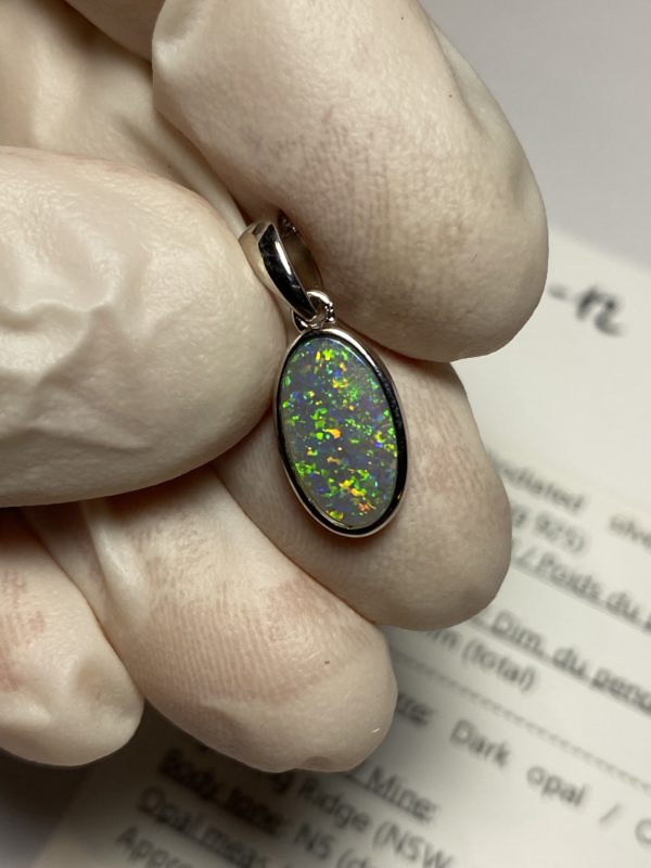 Pendentif en opale foncée (pLR-12) – Image 10