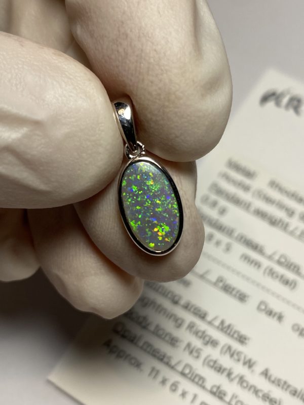 Pendentif en opale foncée (pLR-12) – Image 8