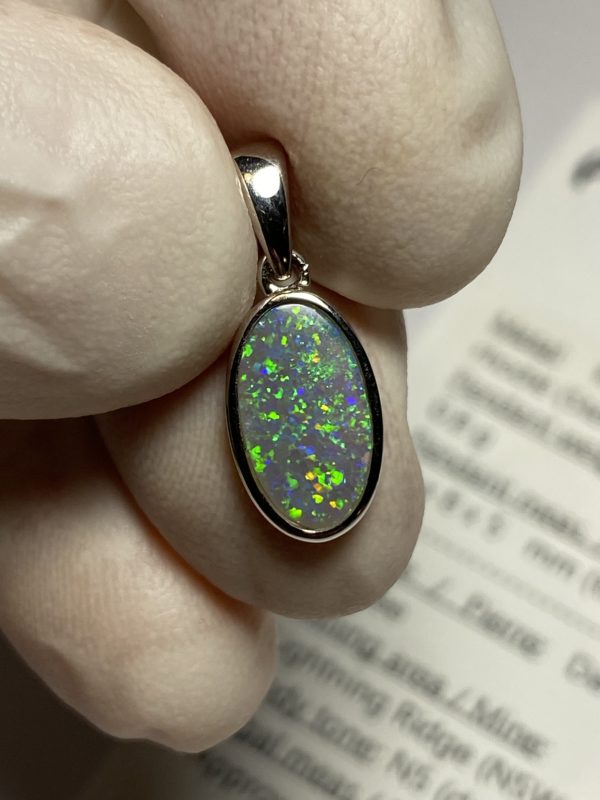 Pendentif en opale foncée (pLR-12)