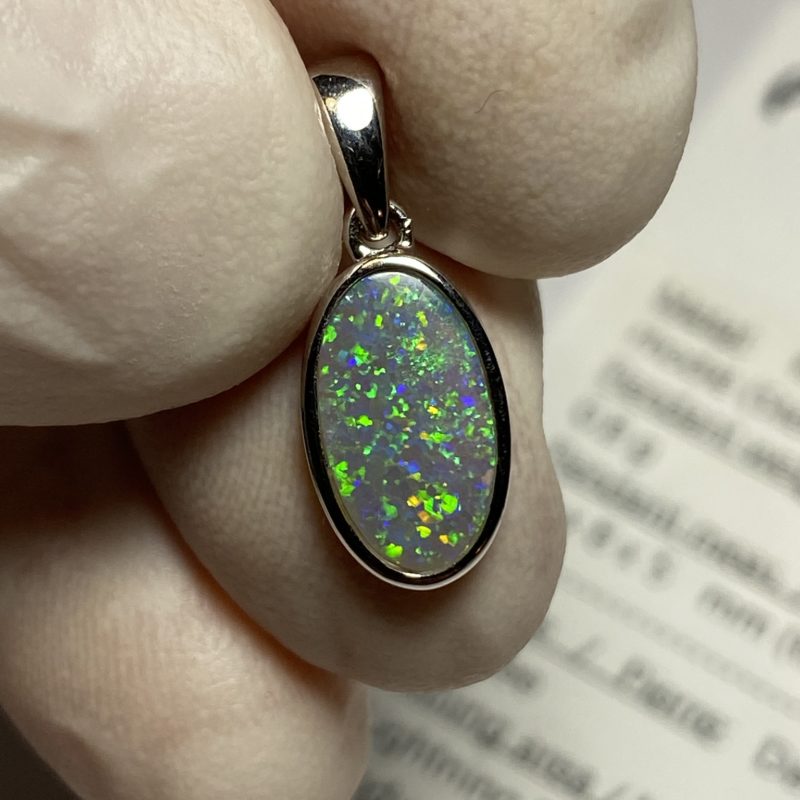 Pendentif en opale foncée (pLR-12)