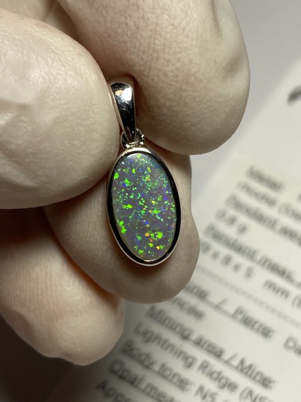Pendentif en opale foncée (pLR-12) – Image 2