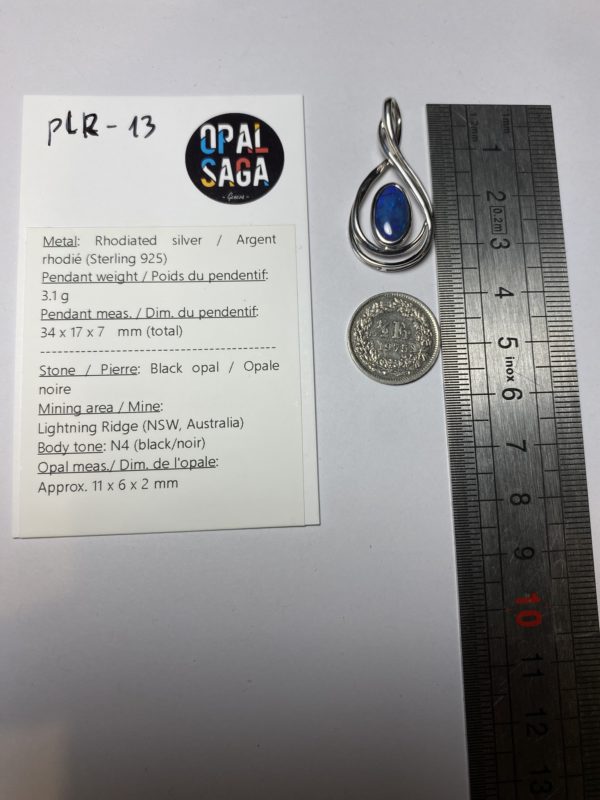 Pendentif en opale noire (pLR-13) – Image 4