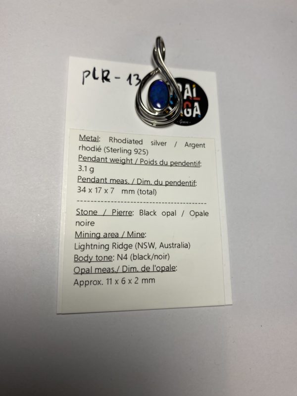 Pendentif en opale noire (pLR-13) – Image 3
