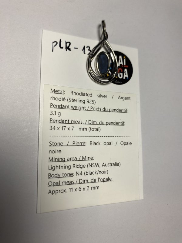 Pendentif en opale noire (pLR-13) – Image 5