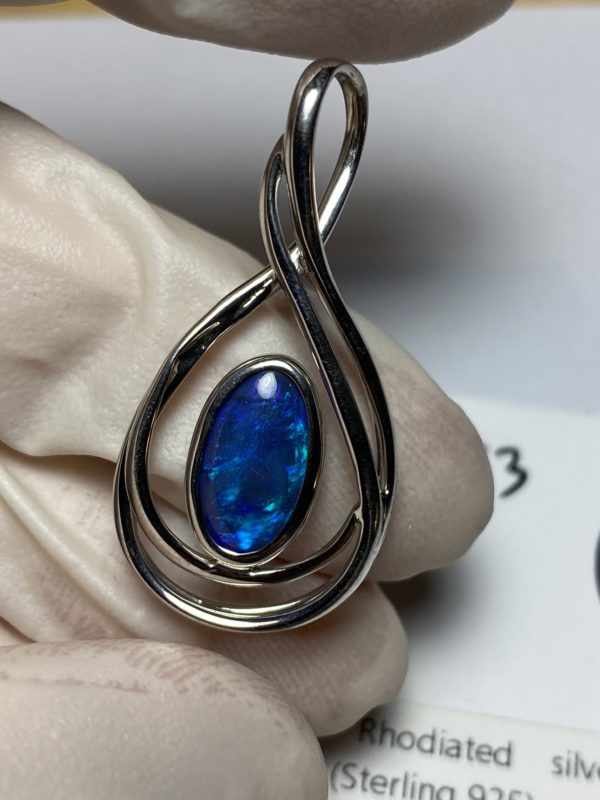 Pendentif en opale noire (pLR-13) – Image 6