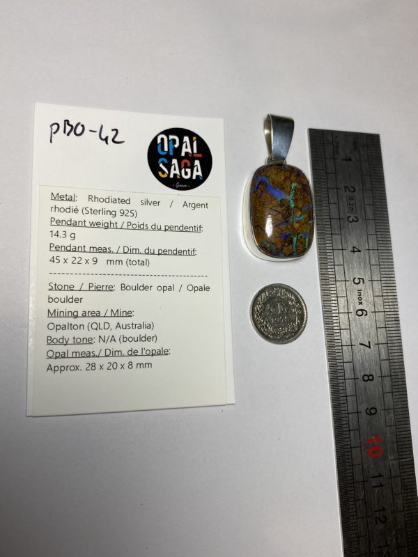 Grand pendentif en opale boulder (pBO-42) – Image 4