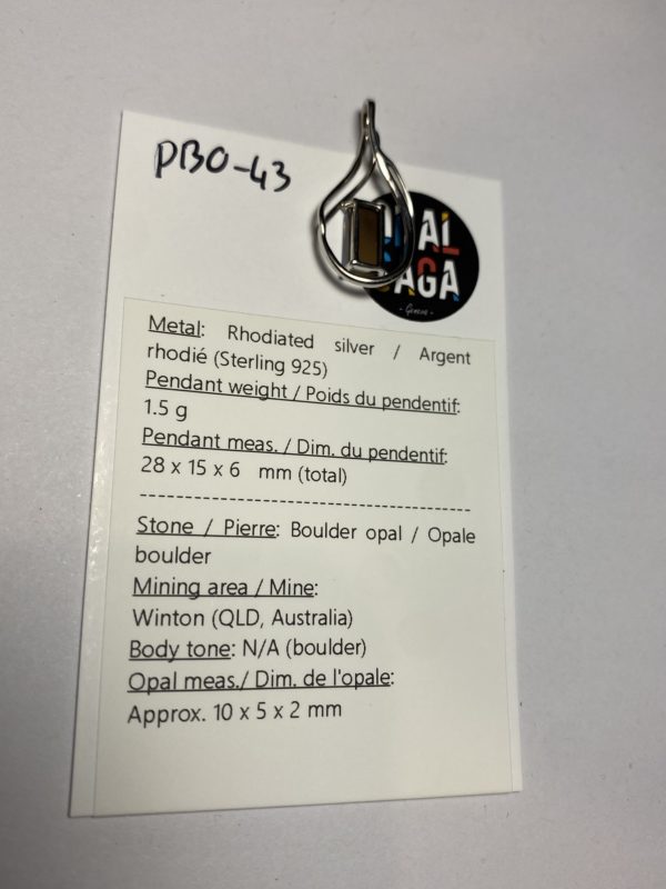 Pendentif en opale boulder (pBO-43) – Image 4