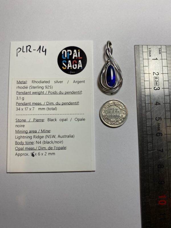Pendentif en opale noire (pLR-14) – Image 3