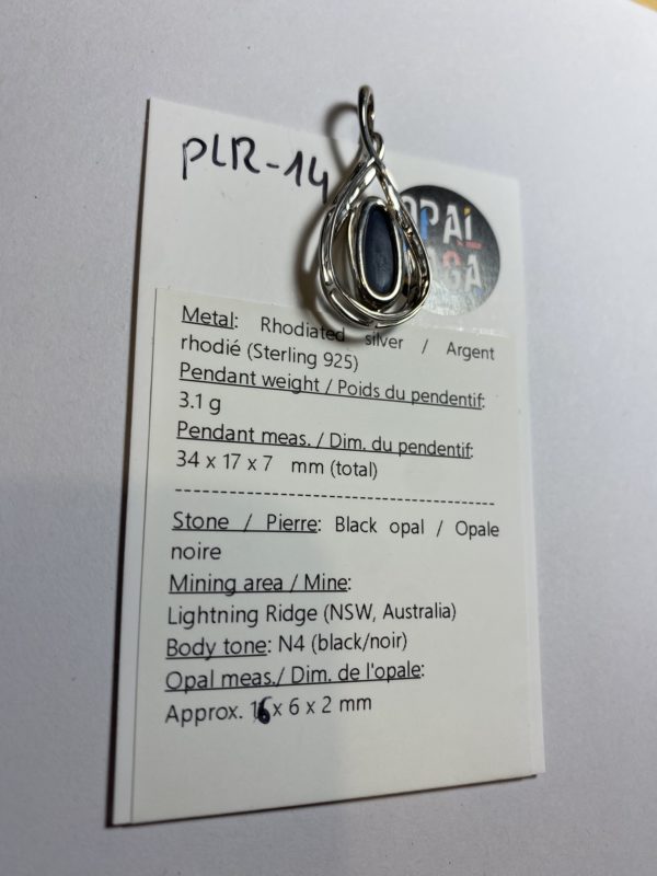 Pendentif en opale noire (pLR-14) – Image 4