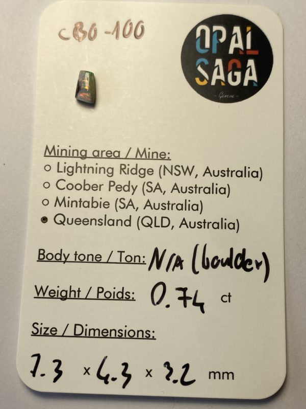 Opale boulder australienne de 0.74 ct (cBO-100) – Image 6