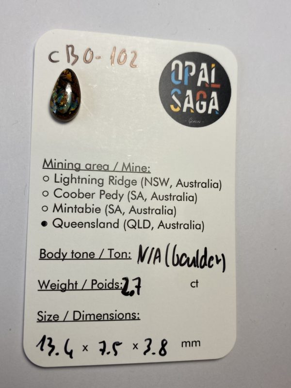 Opale boulder australienne de 2.7 ct (cBO-102) – Image 6