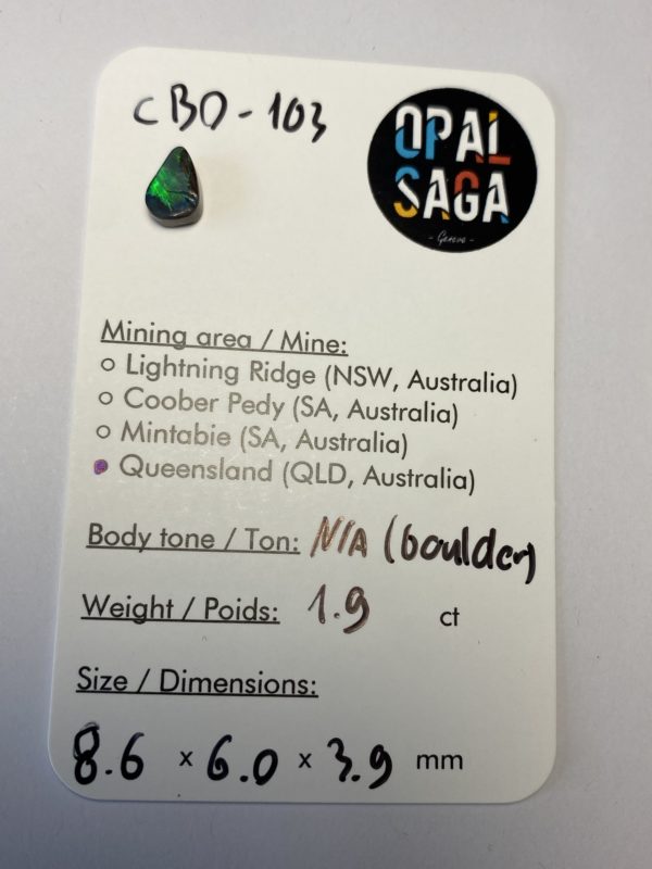 Opale boulder australienne de 1.9 ct (cBO-103) – Image 5