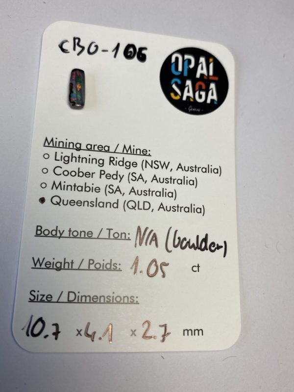 Opale boulder australienne de 1.05 ct (cBO-106) – Image 5