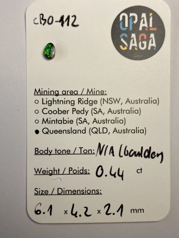 Opale boulder australienne de 0.44 ct (cBO-112) – Image 6