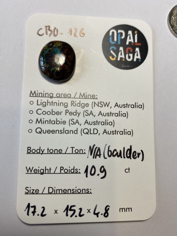 Opale boulder australienne de 10.9 ct (cBO-126) – Image 4
